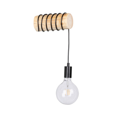 Trabo Short Wall Lamp 1xE27 Max.25W Natural Pine/Black/Black PVC