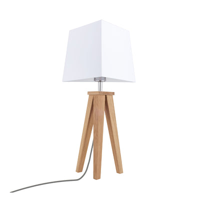 Estella Wooden FSC Table Lamp 1xE27 Max.25W Oiled Oak/Anthracite Synthetic Cable/White