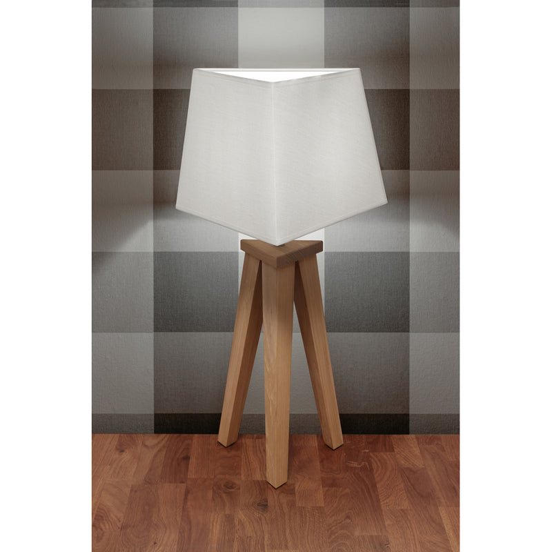 Estella Wooden FSC Table Lamp 1xE27 Max.25W Oiled Oak/Anthracite Synthetic Cable/White