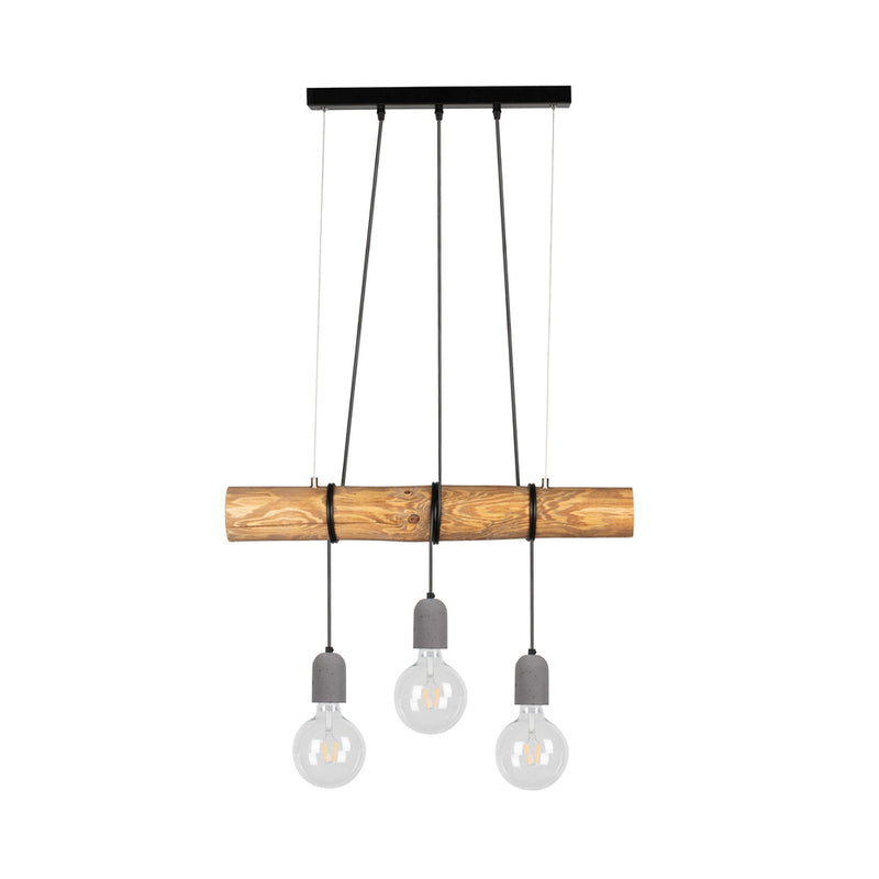 Trabo Concrete Pendant Lamp 3xE27 Max.60W Stained Pine/Black/Grey