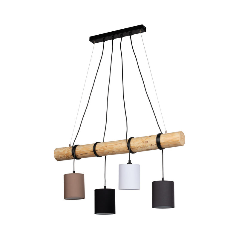 Pietro Mix Pendant Lamp 4xE27 Max.25W Natural Pine/Black/Black PVC/White/Black/Brown/Anthracite