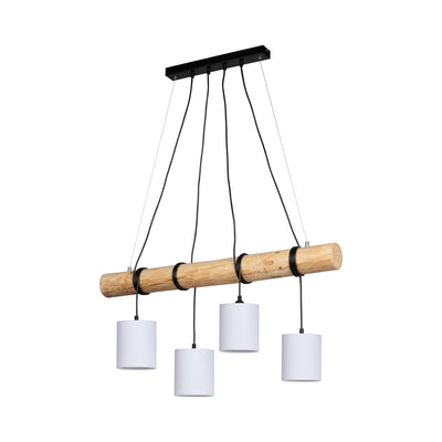 Pietro Pendant Lamp 4xE27 Max.25W Natural Pine/Black/Black PVC/White