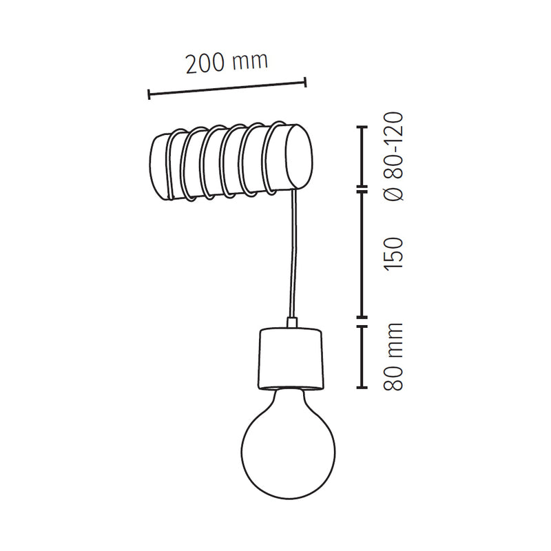 Trabo Pino Wall Lamp 1xE27 Max.25W Natural Pine/Black