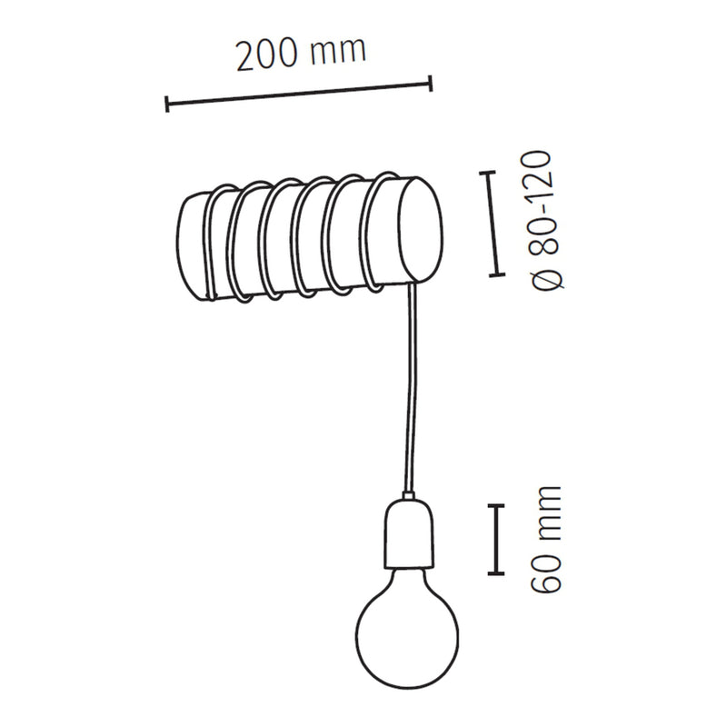 Trabo Concrete Wall Lamp 1xE27 Max.25W Natural Pine/Black/Grey