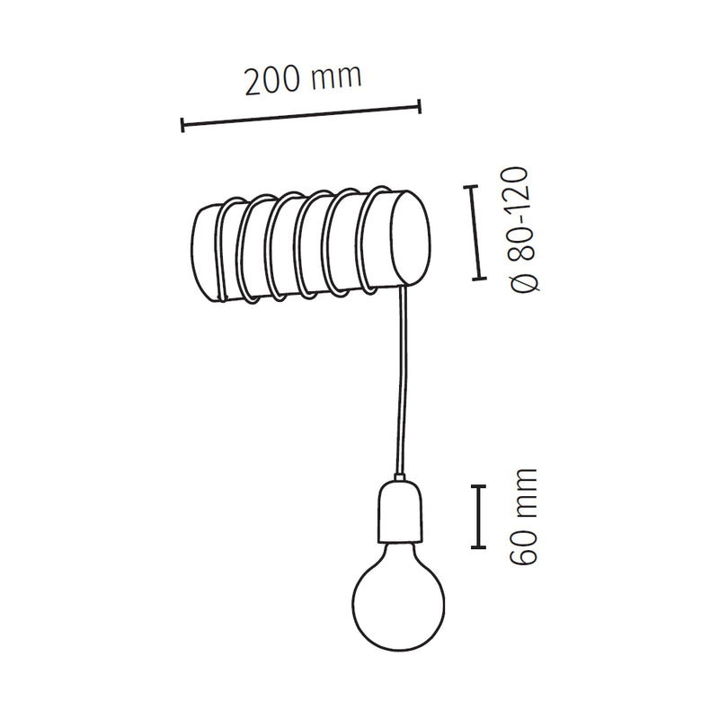 Trabo Concrete Wall Lamp 1xE27 Max.25W Natural Pine/Black/Grey