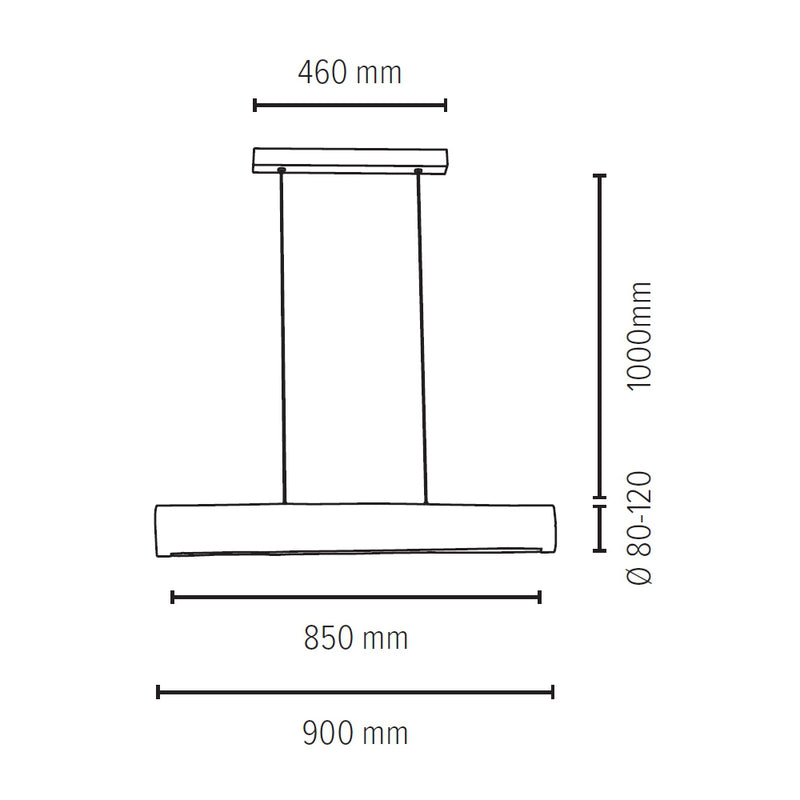 Lucas Pendant 1xLED 24V Integrated, 25,5W Natural Pine/Black Witch Touch Dimmer