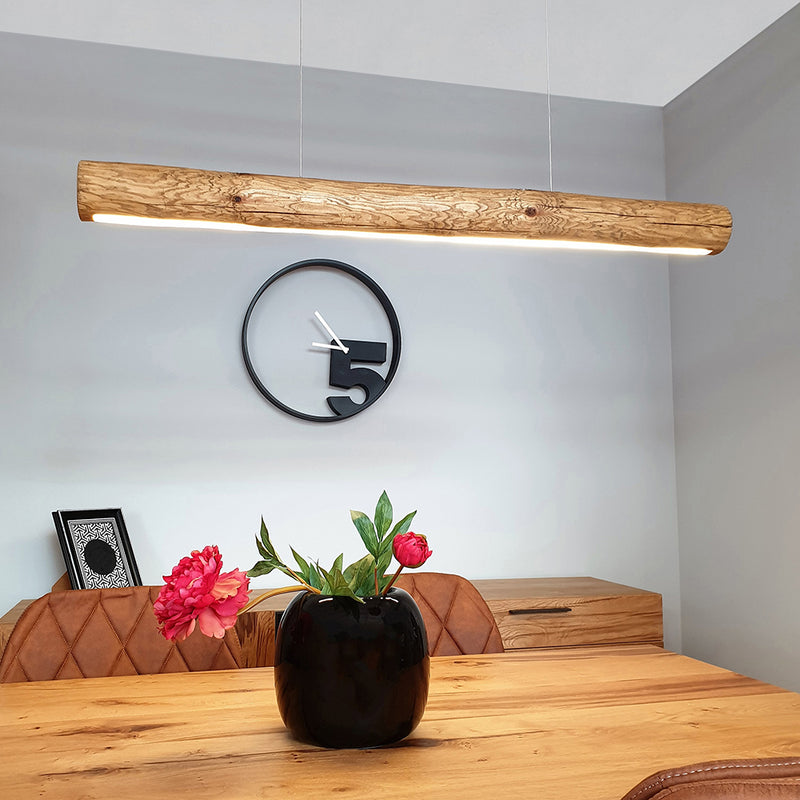 Lucas Pendant Lamp 1xLED 24V Integrated, 33W Natural Pine/Black Witch Touch Dimmer