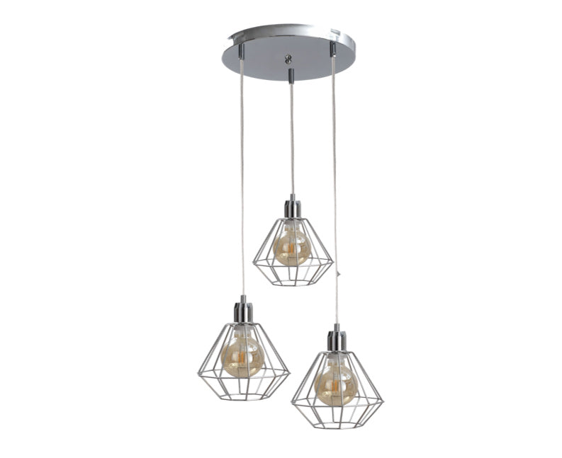 Keter Lighting Foskal 3L pendant lamp E27 H 120.0cm