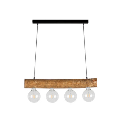 Trabo Simple  Wooden FSC Pendant 4xE27 Max.60W Stained Pine/Black PVC Cable