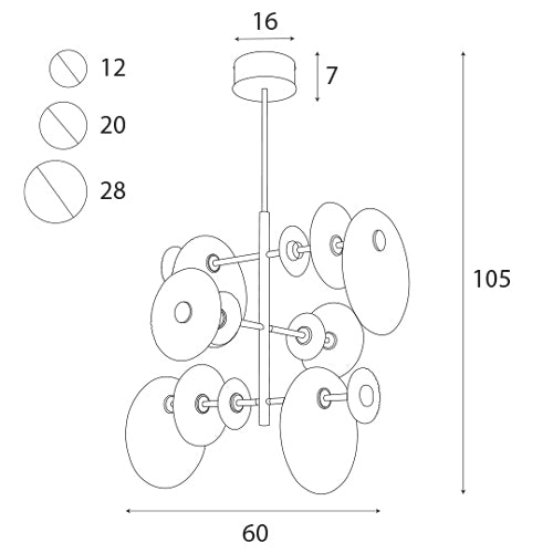 Maxlight Allure 14L chandelier D 60cm