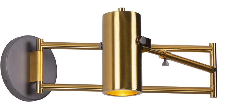 Maxlight Varsovia 1L reading swing wall lamp GU10, gold