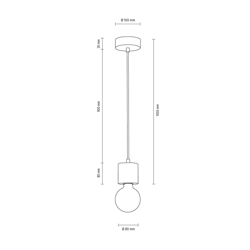 Trongo Pendant 1xE27 Max.60W Oiled Oak/Dark Grey/Braided