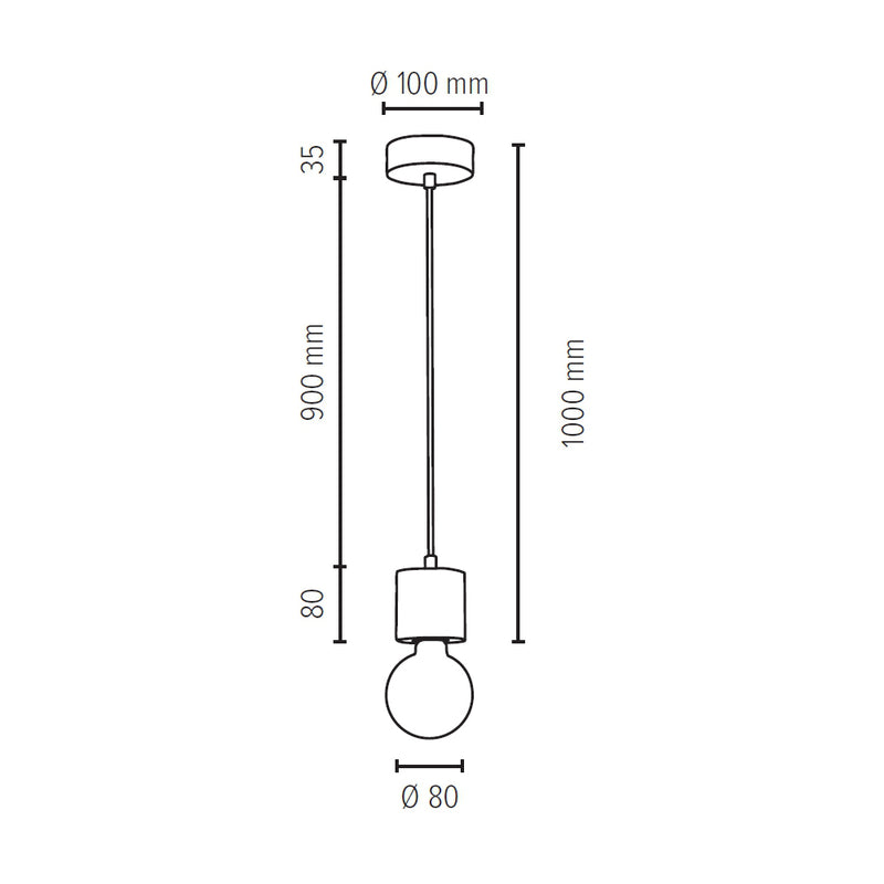 Pino Pendant 1xE27 Max.60W Natural Pine/Black