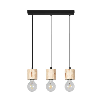 Pino Pendant 3xE27 Max.60W Natural Pine/Black