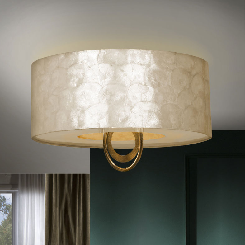 Schuller EDEN 4L flush mount ceiling lamp D 55cm, gold