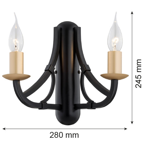 Argon Lorenzo 2L wall sconce lamp E14 H 24.5cm