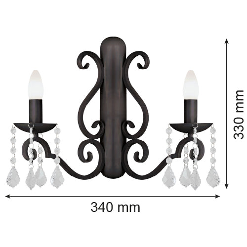 Argon Diadema 2L wall sconce lamp E14 H 33cm