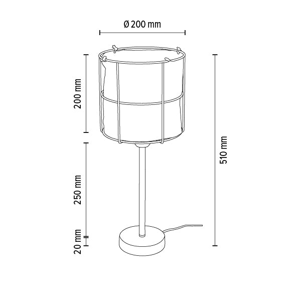 Britop Lighting Marinero 1L lámpara de mesa E27 Al. 51cm