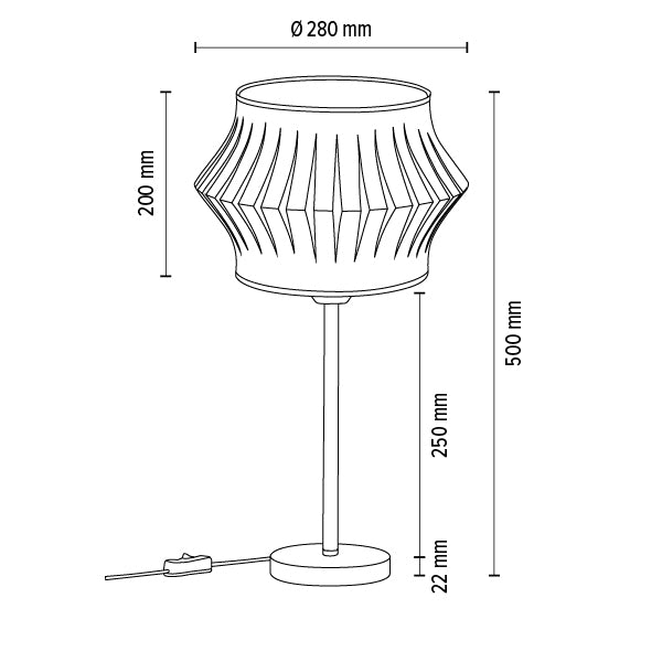 Britop Lighting Lotus 1L lampe de table E27, H 50cm