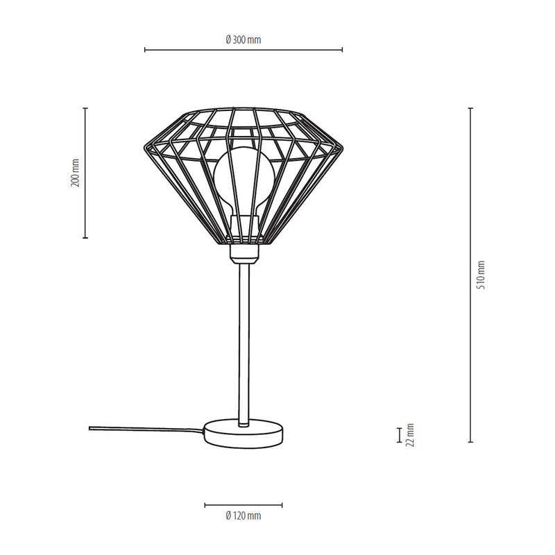 Britop Lighting Raquelle 1L pöytävalaisin E27 musta K 51cm