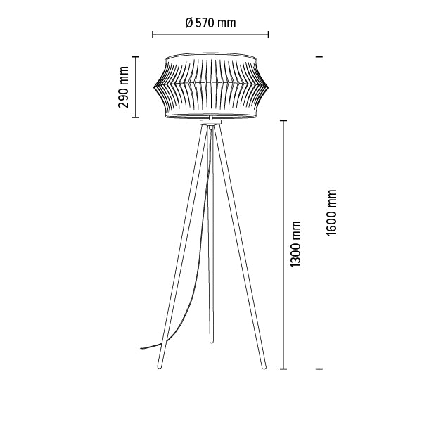 Britop Lighting Lotus 1L gulvlampe E27, H 160cm