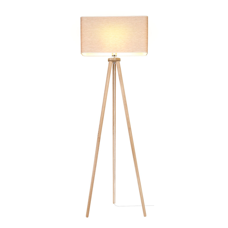 Boho Floor Lamp 1xE27 Max.40W Oiled Oak/Transparent PVC/Beige