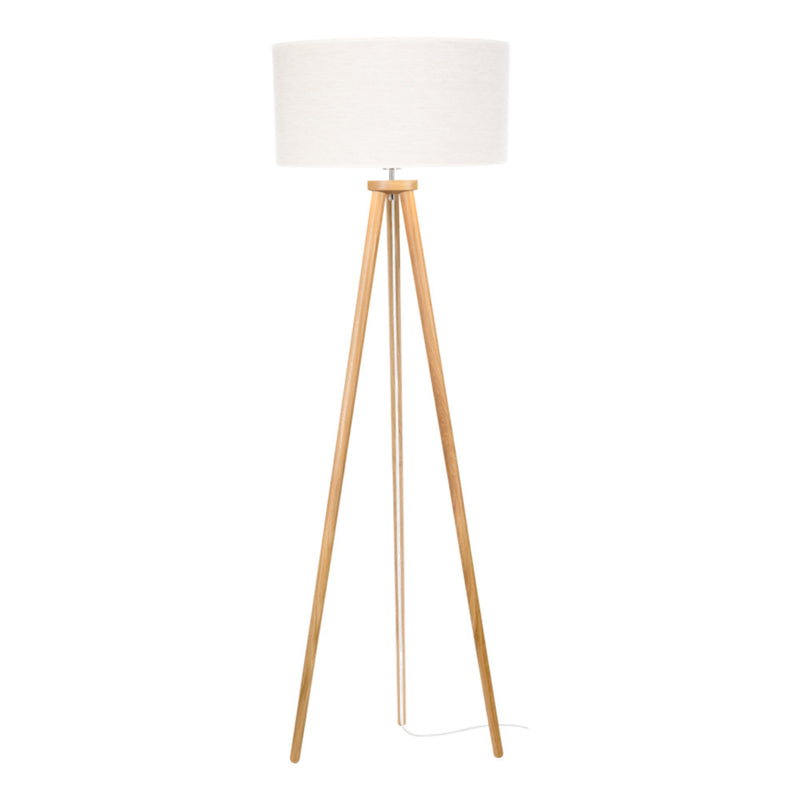 Boho Floor Lamp 1xE27 Max.60W Oiled Oak/Transparent PVC/Beige