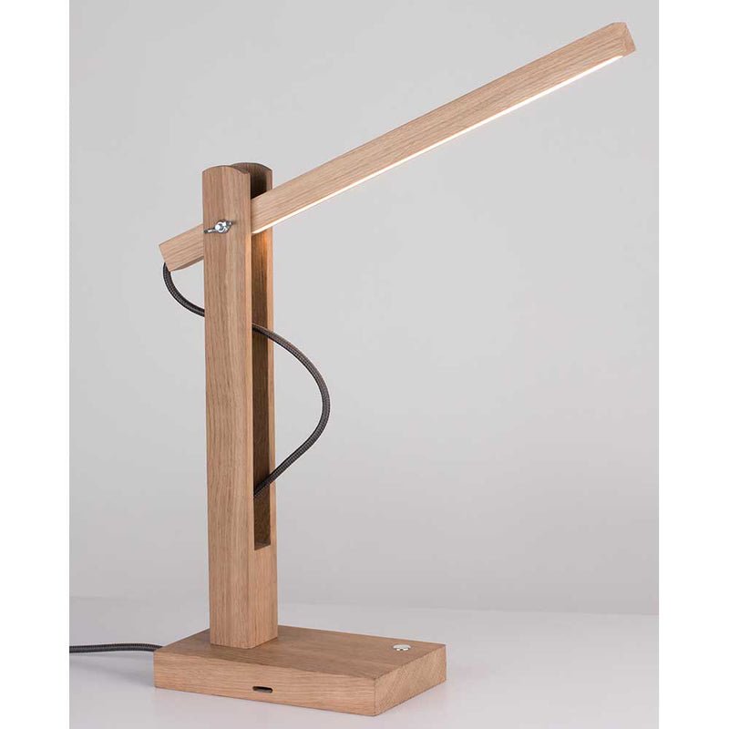 Tukan Table Lamp 1xLED 24V Integrated 5.5W Oiled Oak/Dark Grey/Touch Dimmer