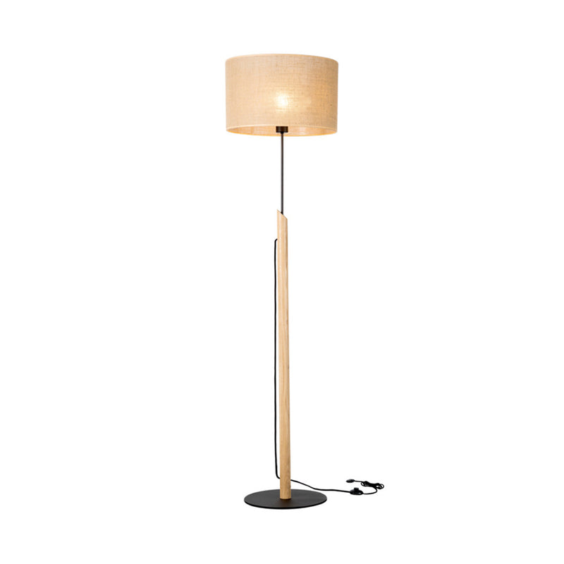 Colette Jute Floor Lamp 1xE27 Max.60W Black/Oiled Oak/Black/Beige