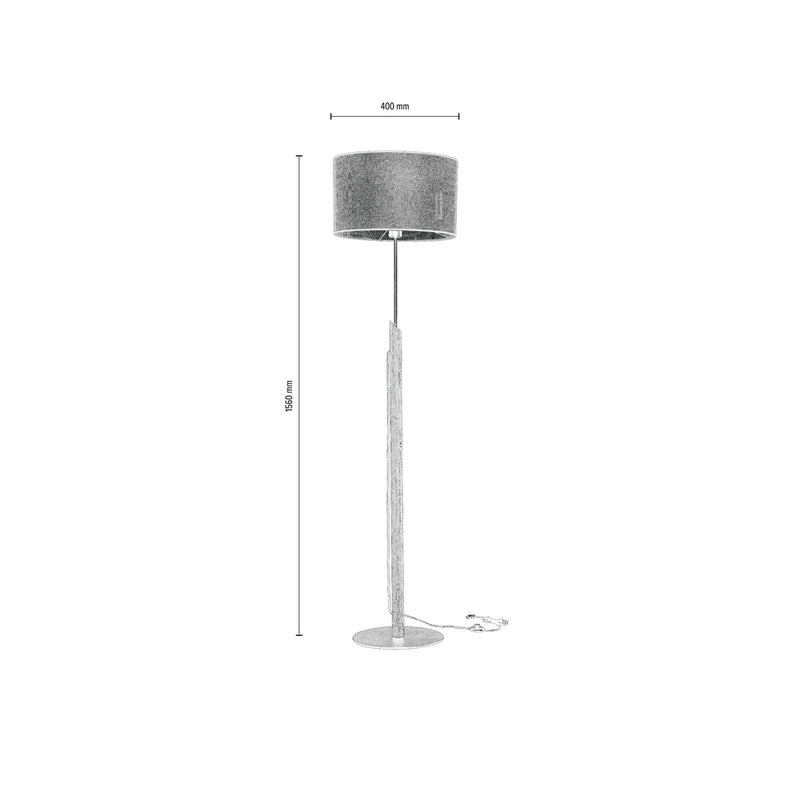 Lampada da terra Britop Lighting Colette Gray 1L E27 grigia