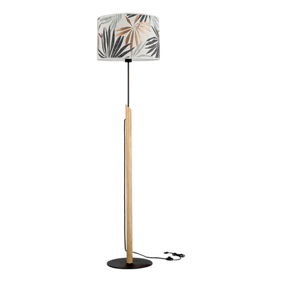 Hoja Floor Lamp 1xE27 60W Black/Oiled Oak/Multicolor