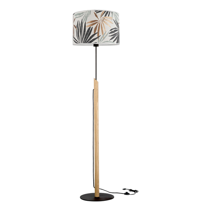 Hoja Floor Lamp 1xE27 60W Black/Oiled Oak/Multicolor