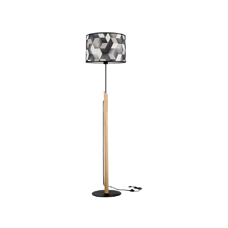 Espacio Floor Lamp 1xE27 Max.60W Black/Oiled Oak/Multicolor