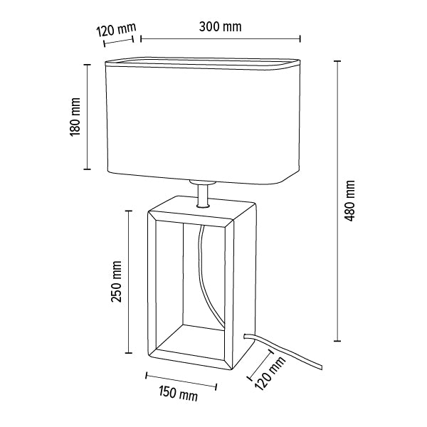 Britop Lighting Cadre 1L tafellamp E27, H 48cm