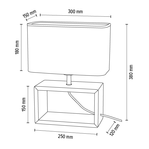 Britop Lighting Cadre 1L Tischleuchte E27, H 38cm