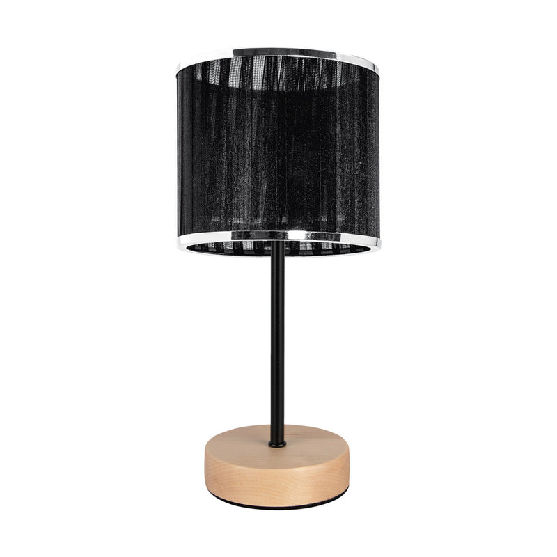 Mila Table Lamp 1xE14 Max. 25W Oak Oak Oiled/Clack PVC/Clack/Black-Chrome