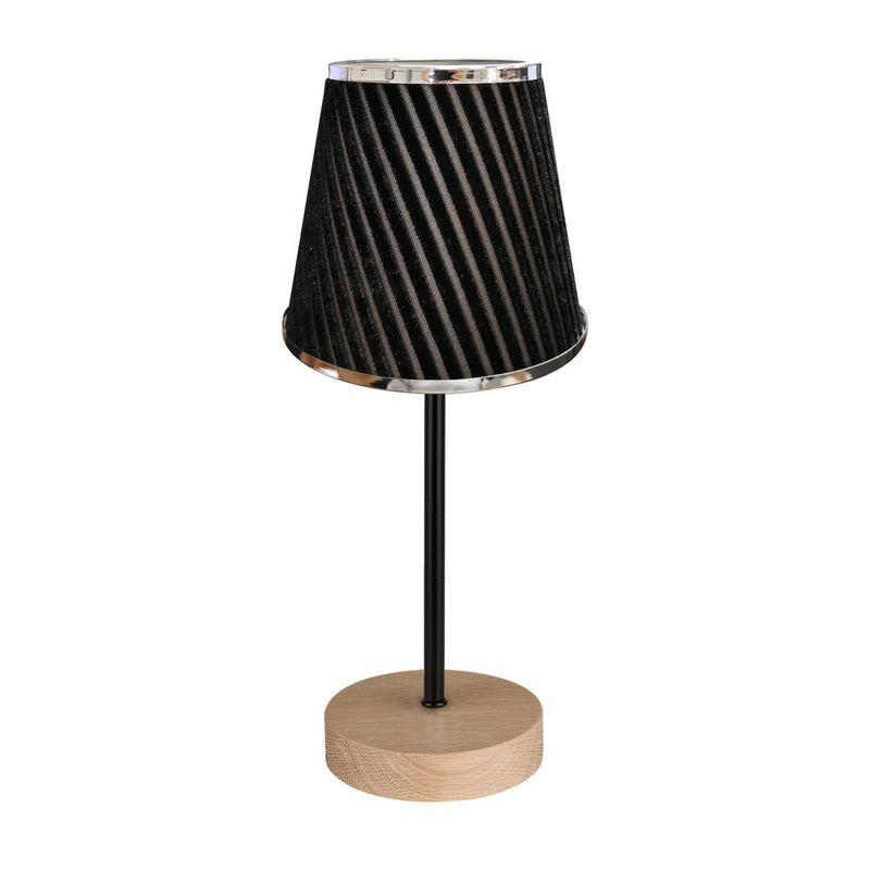 Mila Table Lamp 1xE14 Max. 25W Oak Oak Oiled/Clack PVC/Clack/Silver