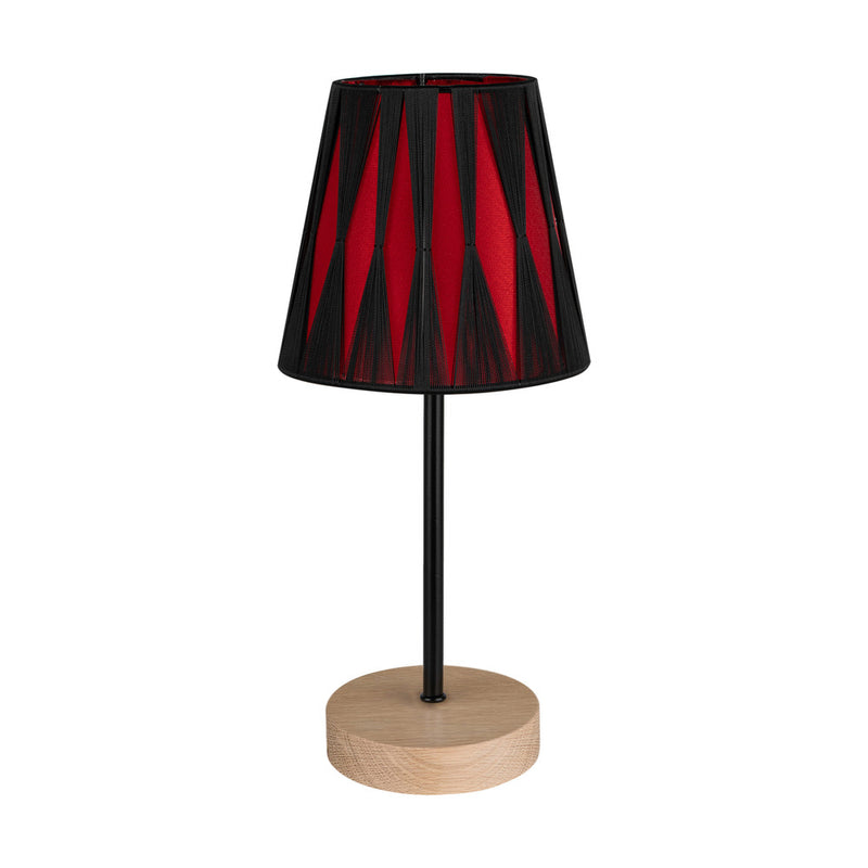 Mila Table Lamp 1xE14 Max. 25W Oak Oak Oiled/Clack PVC/Clack/Black-Chrome