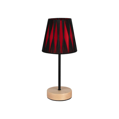 Mila Wood Table Lamp 1xE14 Max.40W Birch/Black/Black-Red