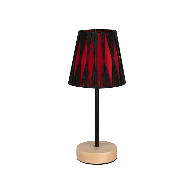 Mila Wood Table Lamp 1xE14 Max.40W Birch/Black/Black-Red