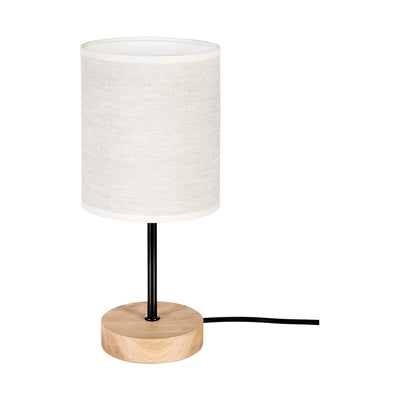 Boho Table Lamp 1xE27 Max.25W Oiled Oak/Black/Black PVC/Beige