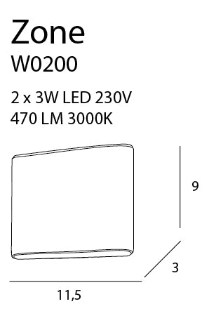 Maxlight Zone 2L applique murale rondelle LED, L 11,5 cm