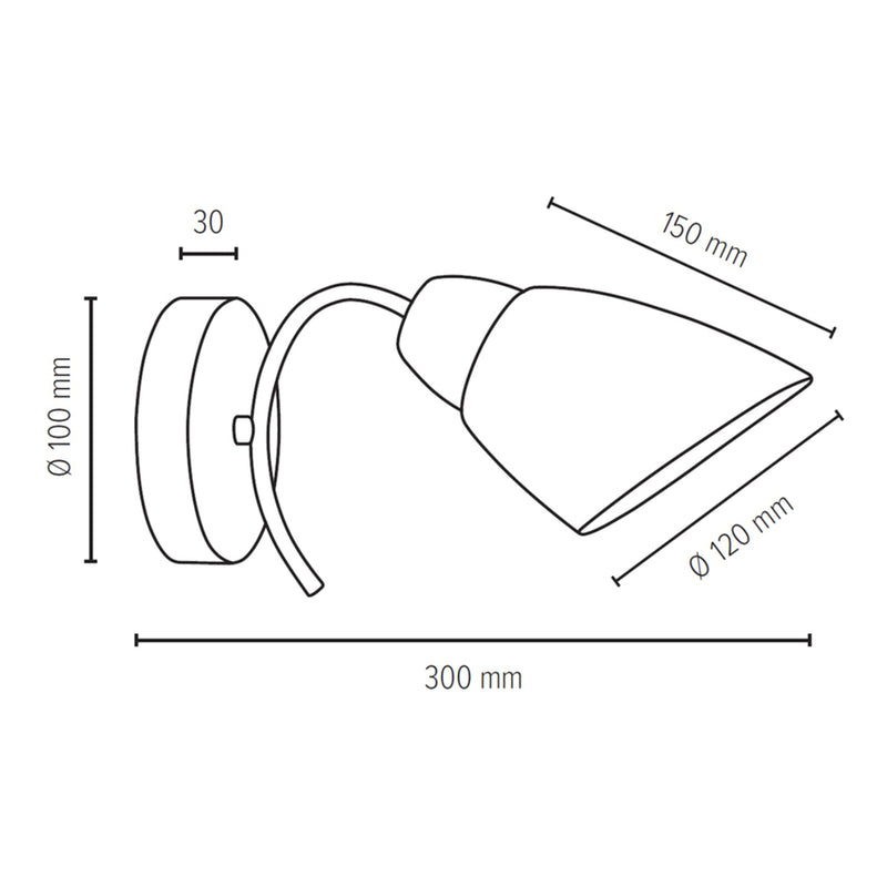 Viletta Wood Wall Lamp 1xE27 Max.60W Oiled Oak/Chrome/White