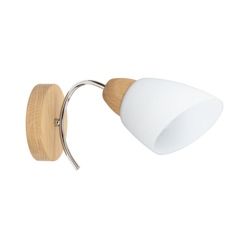 Viletta Wood Wall Lamp 1xE27 Max.60W Oiled Oak/Chrome/White