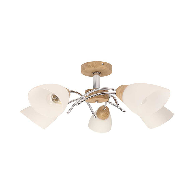 Viletta Wood Lampa Ceiling Lamp 3xE27 Max.60W Oiled Oak/Chrome/White