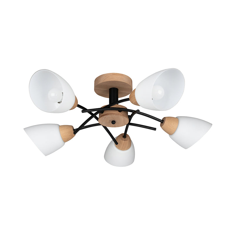 Viletta Wood Ceiling Lamp 5xE27 Max.60W Oiled Oak/Matt Black/White