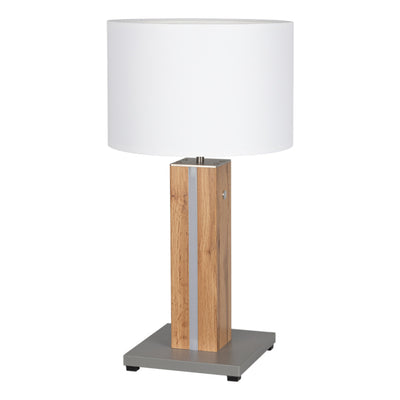 Flame Table Lamp 1x LED 12V Integrated 4.6W Gray/Oak/Black PVC/Touch Dimmer