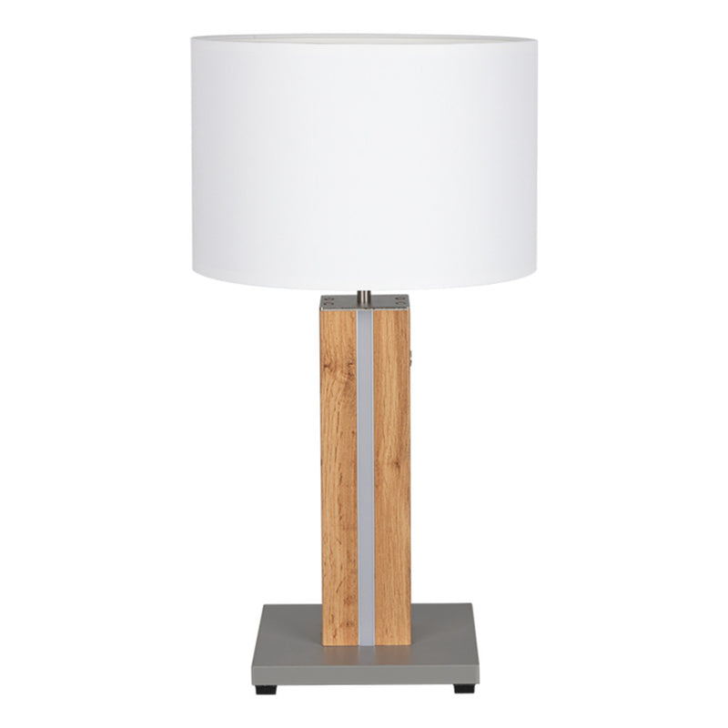 Flame Table Lamp 1x LED 12V Integrated 4.6W Gray/Oak/Black PVC/Touch Dimmer