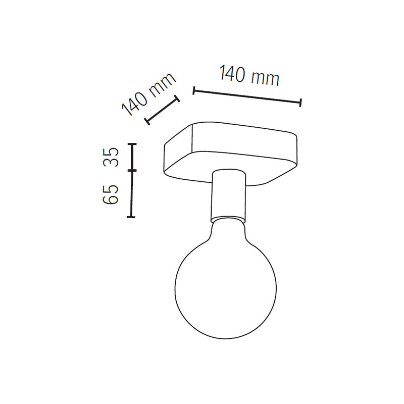 Fortan Ceiling Lamp 1xE27 Max.60W Concrete Gray/Black