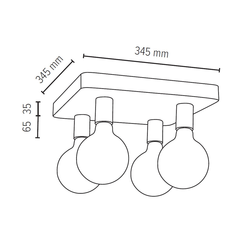 Spot-Light Fortan 4L ceiling lamp, concrete, E27